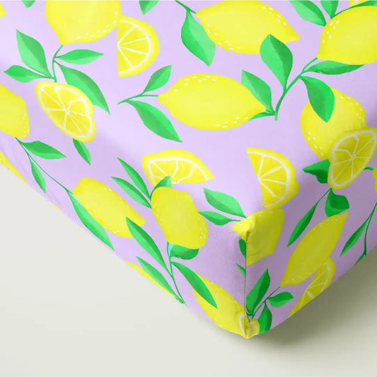 Lavender Sunny Citrus Fitted Crib Sheet