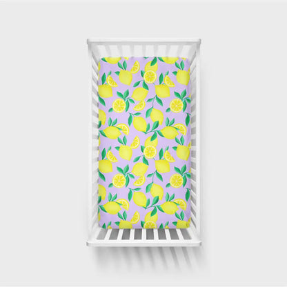 Lavender Sunny Citrus Fitted Crib Sheet