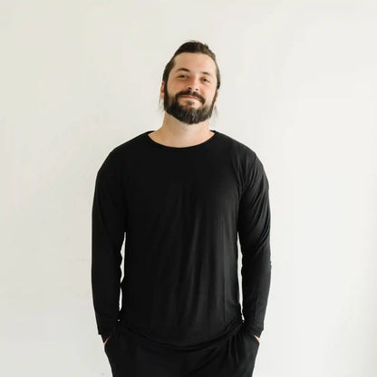 Black Men's Pajama Top