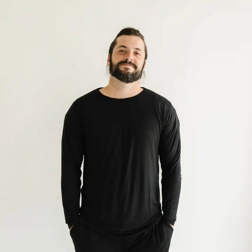 Black Men's Pajama Top