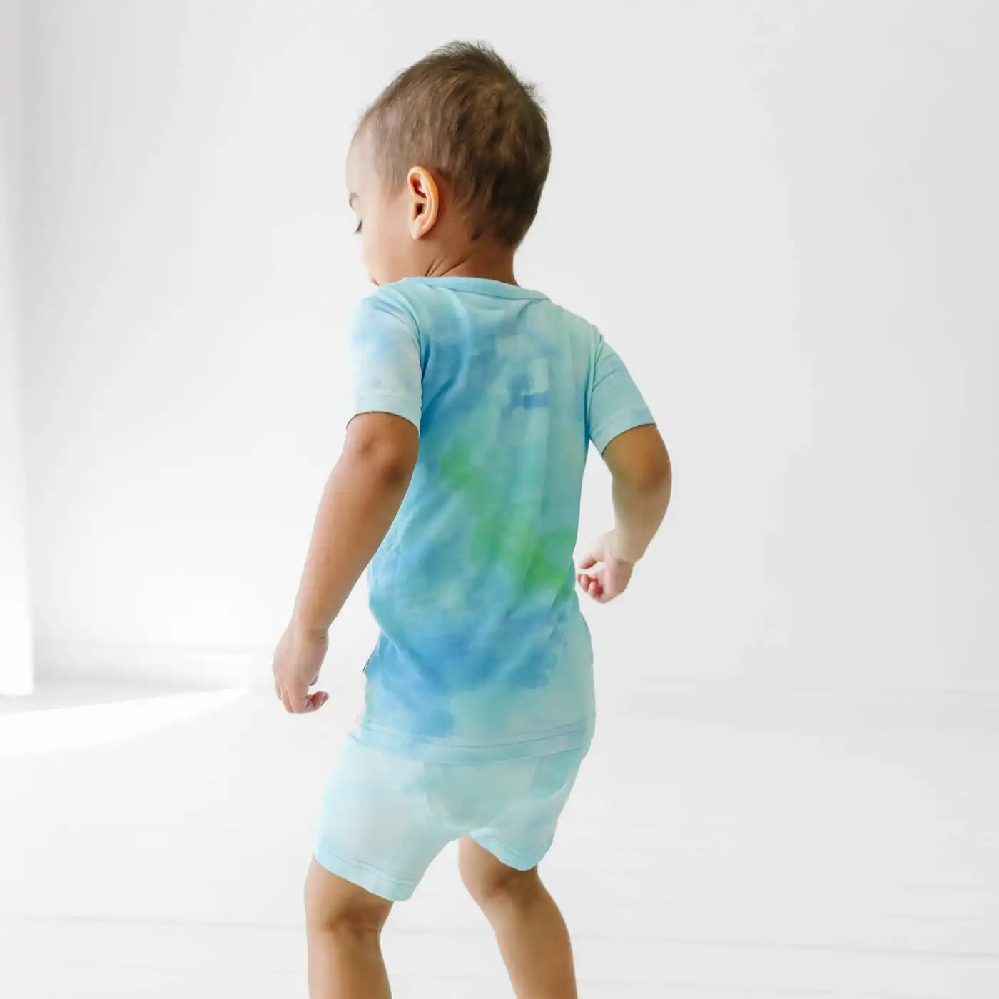 Tidepool Watercolor Two-Piece Short Sleeve & Shorts Pajama Set